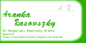 aranka rasovszky business card
